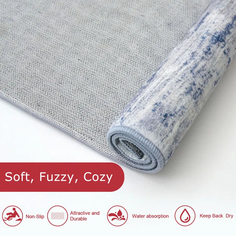 Machine Washable Area Rugs Rubber Backed Rug for Bedroom Living Room